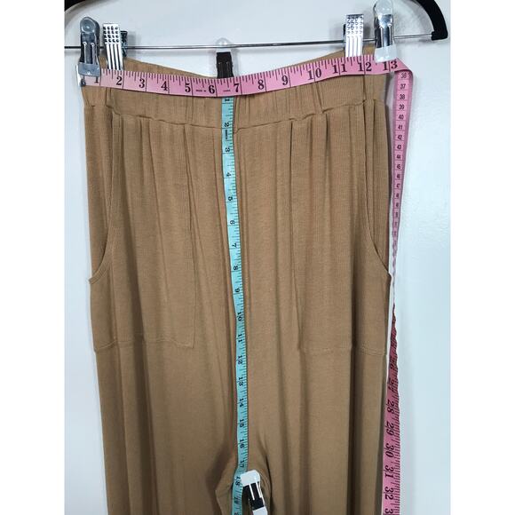 Vada Winter x Maverick Womens Pants Wide Leg Tan Casual Lounge Boho Minimalist - Picture 7 of 8